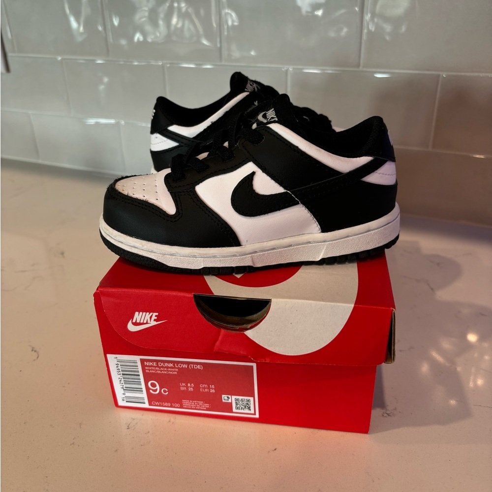Toddler Panads - Nike Dunk Low Black & White 9C